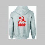 CCCP  hrubá mikina na zips s kapucou stiahnuteľnou šnúrkami